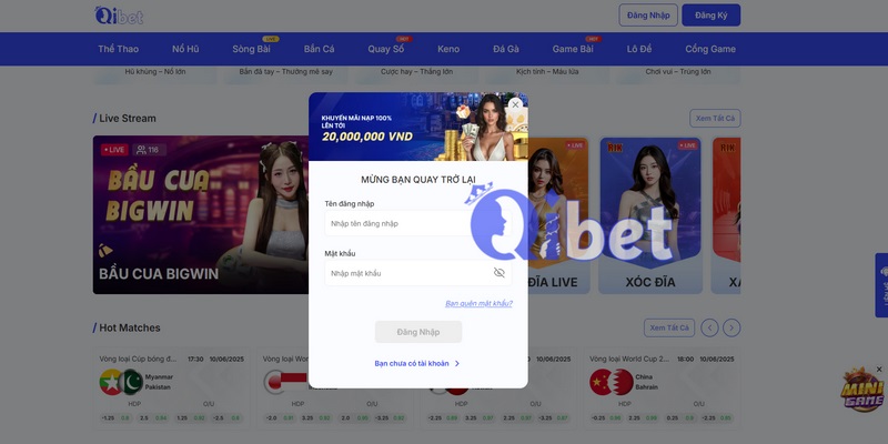 Đăng nhập QIBET là bước đầu tiên quan trọng